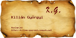 Kilián Györgyi névjegykártya